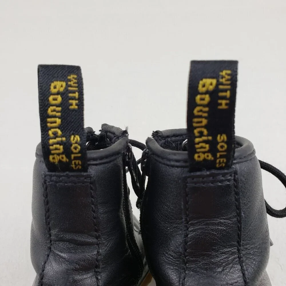 Dr Martens 1460 Softy T Boot Kids 12 Black Leather Side Zip Combat Grunge Junior